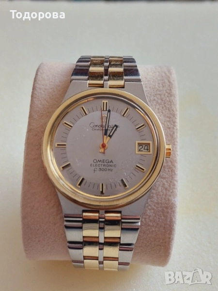 Мъжки Часовник Омега,злато стомана ,Omega Constellation-швейцарски електромеханичен часовник 1970, снимка 1