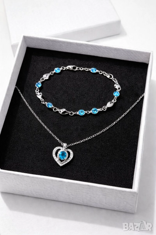 Сребърен комплект Гривна + Колие , снимка 1