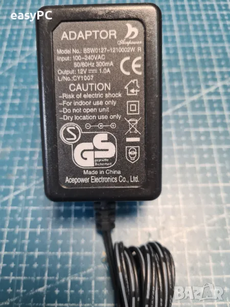 Оригинален захранващ адаптер ACEPOWER BSW0127-1210002W R 12V 1A, снимка 1