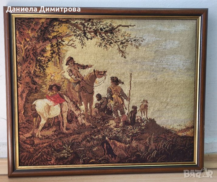 Гоблен с рамка от дърво масив, снимка 1