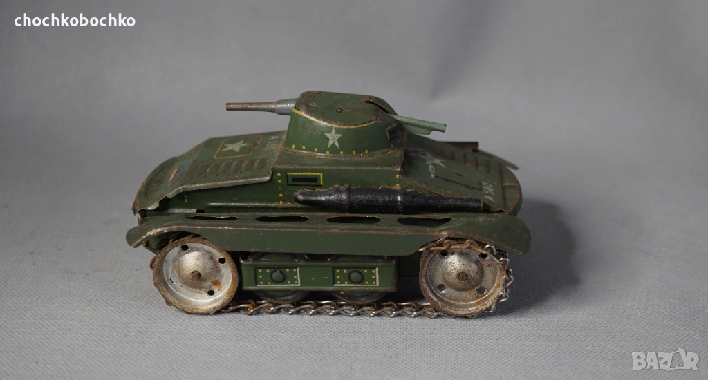 1935 Arnold Стара Немска Метална Механична Играчка танк, снимка 1