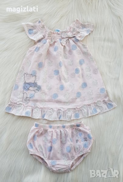 Бебешка рокля с гащички Мечо Пух  размер 6 месеца, снимка 1
