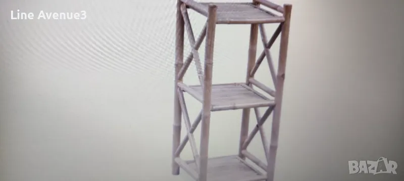  Бамбуков квадратен стелаж, 3 рафта, снимка 1