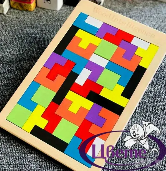 Компактен дървен тетрис, снимка 1