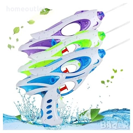 ПРОМОЦИЯ Водни пистолети в свежи цветове (к-кт от 3 бр.) SUNSHINE SMILE WATER GUN (X3) X0016DK4LN, снимка 1