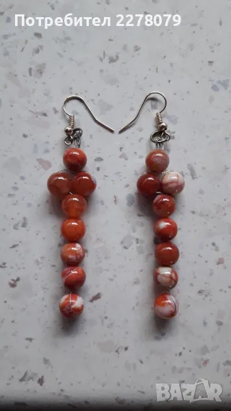 Обеци от ахат - ръчна изработка, снимка 1