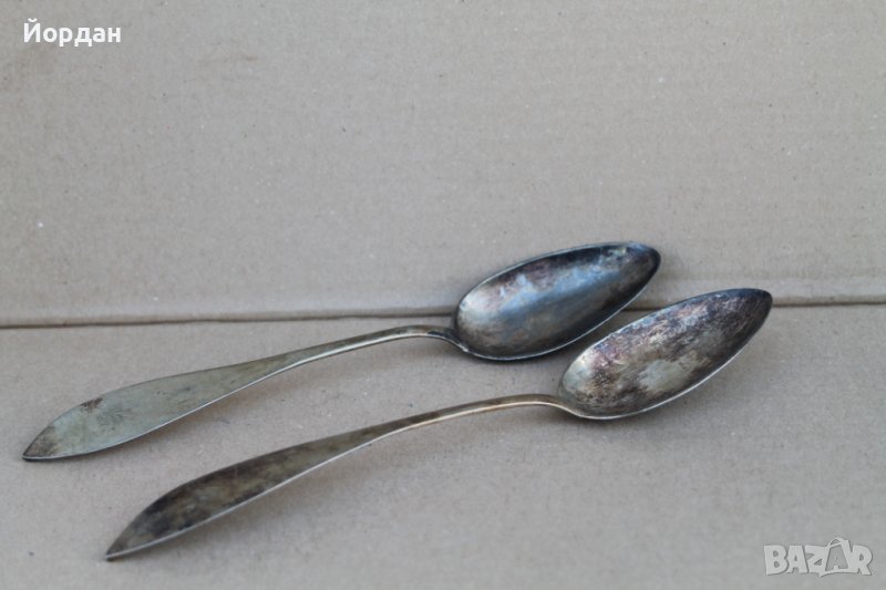 2 броя сребърни лъжици , снимка 1