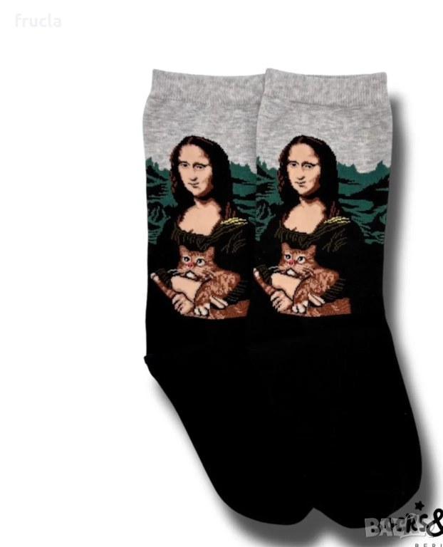 Арт Чорапи Мона Лиза Котка, снимка 1
