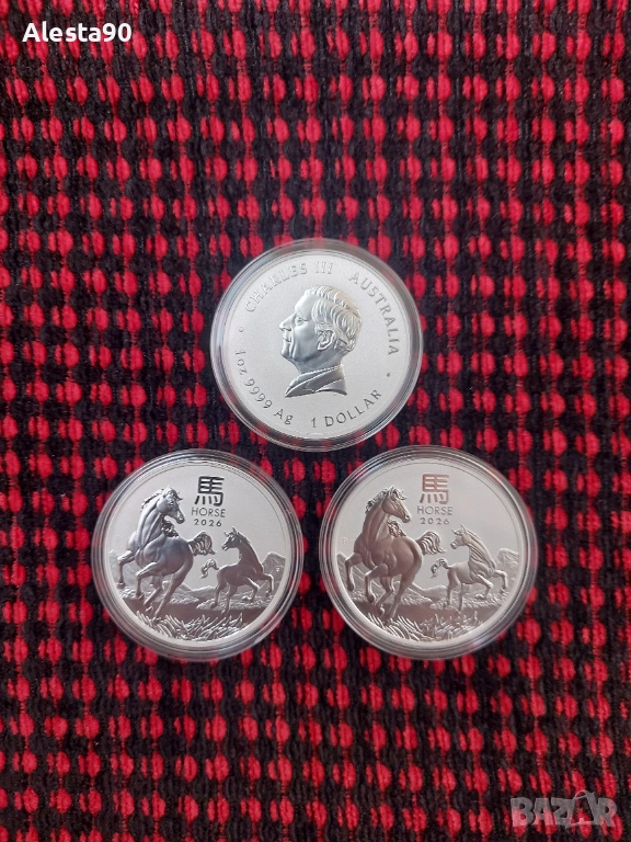Австрийски лунар сребро годината на коня 2026 г.- 1 унция , снимка 1