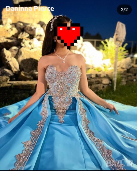 Красива бална рокля в синьо, снимка 1