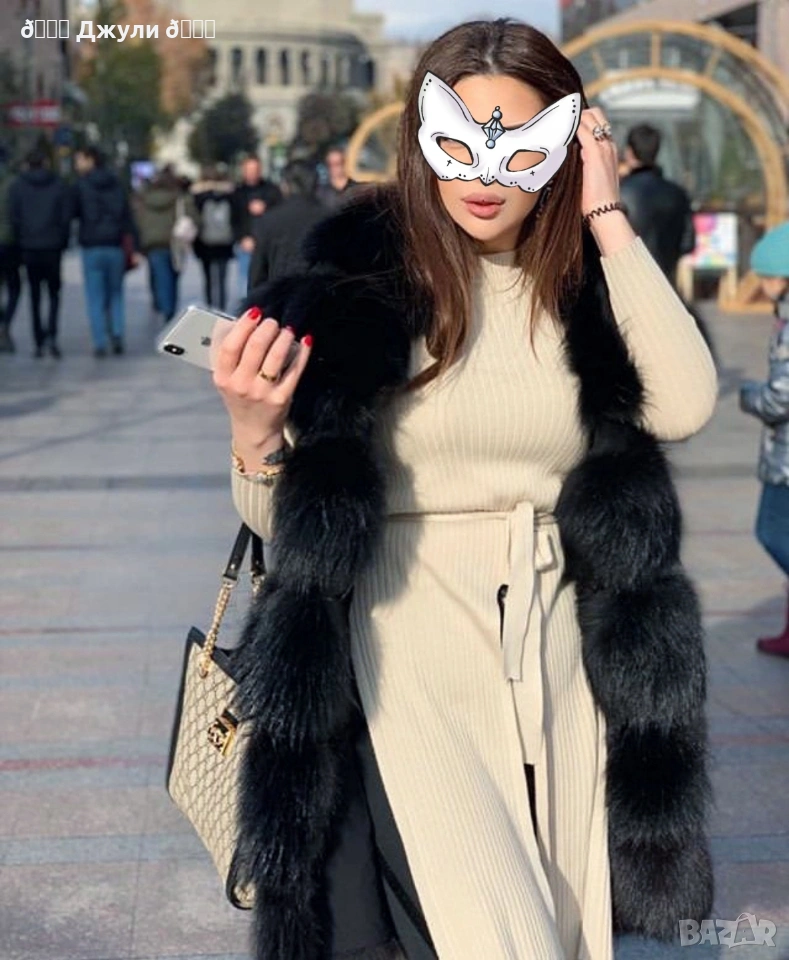 Пухкав елек с естествен косъм от сребърна лисица, снимка 1