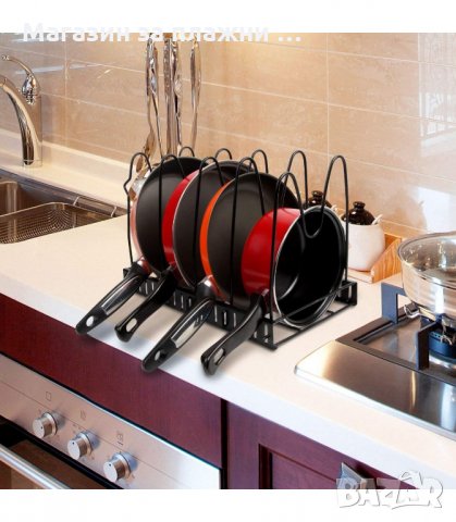 КУХНЕНСКИ ОРГАНАЙЗЕР ЗА ТЕНДЖЕРИ И ТИГАНИ - код 2993, снимка 3 - Аксесоари за кухня - 33904122