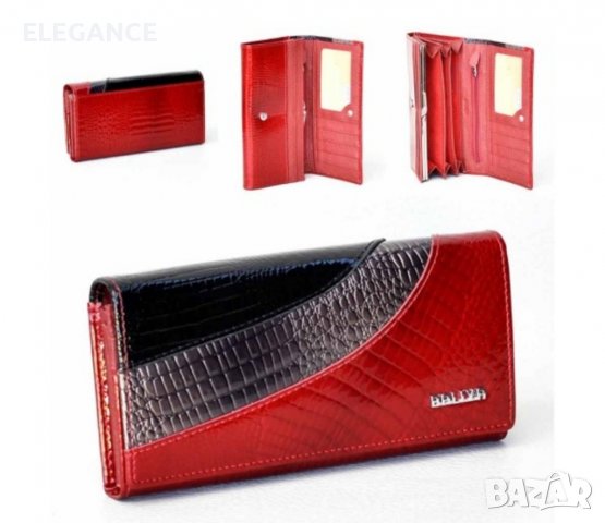 Лачено дамско портмоне от естествена кожа  с вътрешен монетник, снимка 7 - Портфейли, портмонета - 37930623