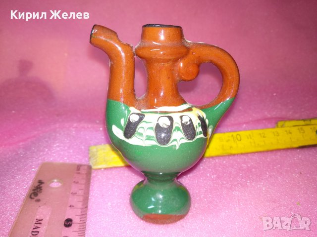 КЕРАМИЧНО БЪРДУЧЕ СВИРКА РЪЧНА МАЙСТОРСКА ИЗРАБОТКА ТРАДИЦИОНЕН ЕТНО СУВЕНИР ГЛЕДЖОСАНА ГЛИНА 42923, снимка 3 - Декорация за дома - 44309125