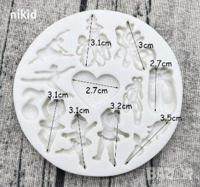 Малки балерина балет балетна обувка силиконов молд форма фондан, снимка 2 - Форми - 36143531