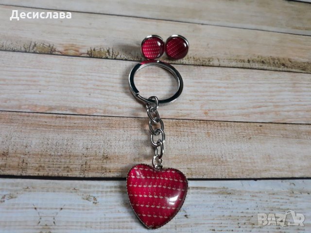Комплект обеци и ключодържател "Фламинго", снимка 6 - Други - 33942182