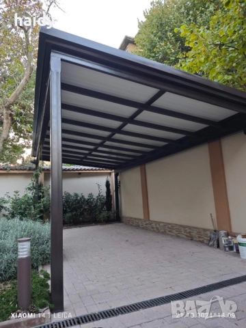Навеси от метални конструкции с поликарбонат и сандвич панел , снимка 13 - Ремонти на покриви - 52533702