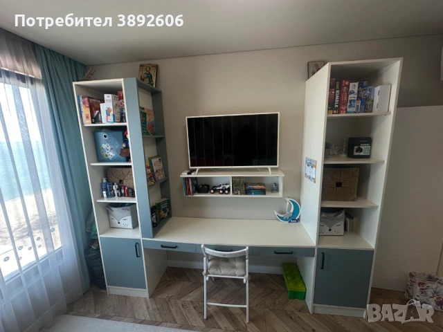 Дизайнерска детска стая – 2 легла, шкафове и бюро | ръчна изработка, снимка 4 - Мебели за детската стая - 53753320