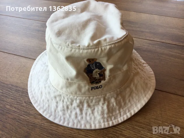 НОВА оригинална мъжка бяла шапка идиотка / bucket hat POLO RALPH LAUREN размер L / XL / 61 см от САЩ, снимка 10 - Шапки - 55900513