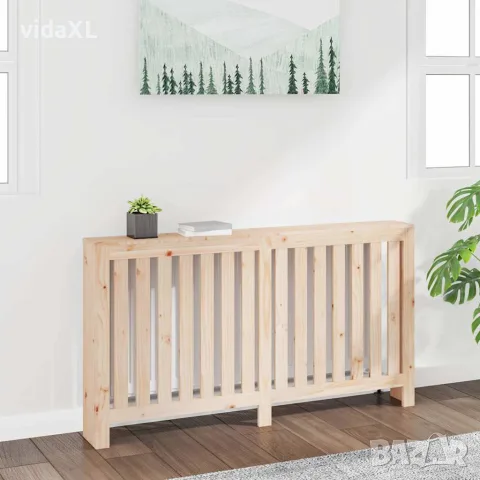 vidaXL Параван за радиатор 153x19x84 см борово дърво масив, снимка 2 - Паравани - 56148042