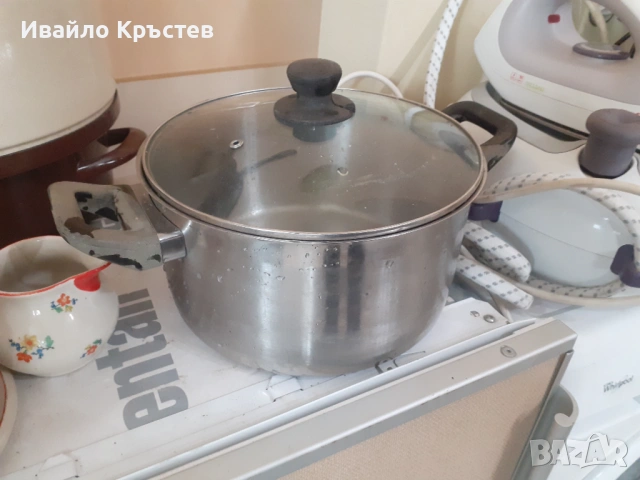 Продавам неръждаема тенджера с двойно дъно , снимка 4 - Съдове за готвене - 53518825