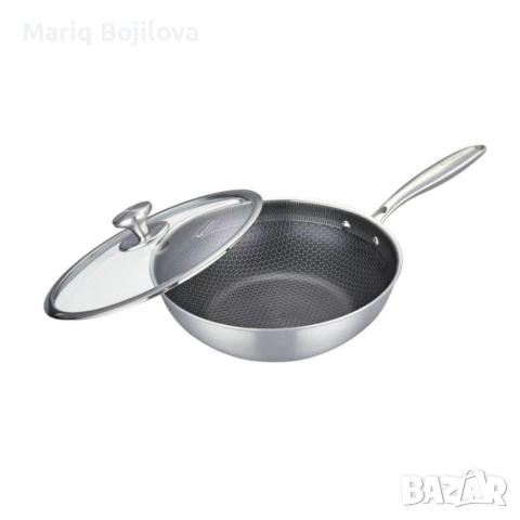 Уок тиган с капак Goldmann Fusionhex Pro GM 1128-28WK, 28x8.5 , снимка 7 - Съдове за готвене - 53556029