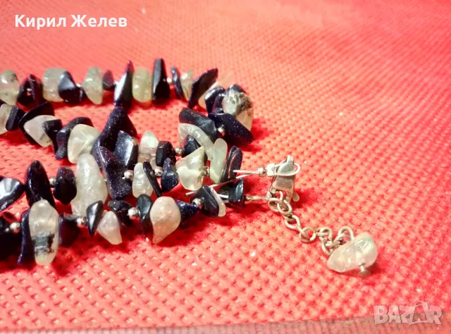 КРАСИВО СРЕБЪРНО КОЛИЕ СРЕБРО 925 с НАТУРАЛНИ КАМЪНИ АВАНТЮРИН и ПЛАНИНСКИ КРИСТАЛ 47277, снимка 5 - Колиета, медальони, синджири - 47282945