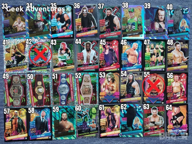Картички Кечисто WWE Trading Cards 10/25/50 бр Кеч Карти за Игра Лот, снимка 3 - Колекции - 47021438