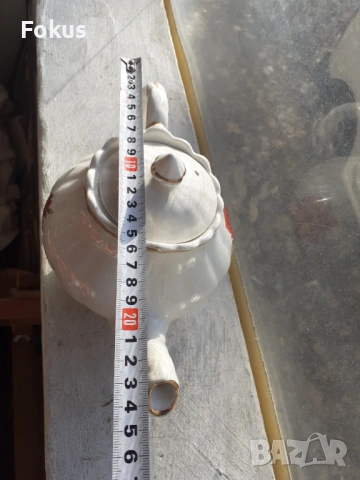 Английски порцелан чайник позлата роза маркировка, снимка 7 - Антикварни и старинни предмети - 53353911