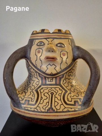 Рядък автентичен съд Шипибо (Перу) – Ръчно изработена керамика от Амазония