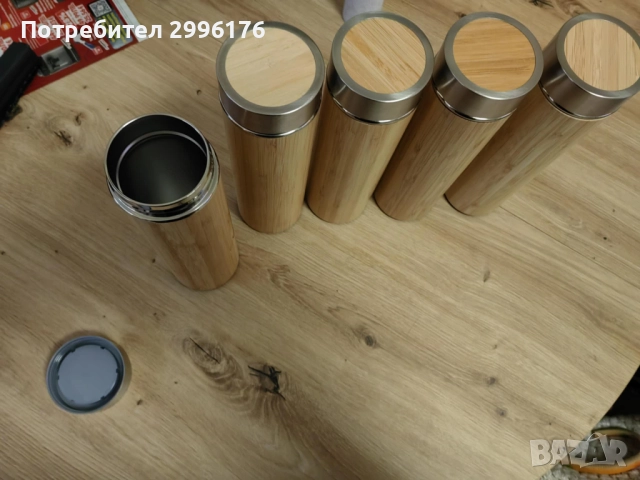 Термос от бамбук 15лв. брой, снимка 3 - Термоси - 52421714