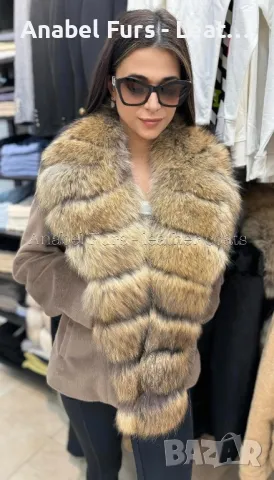 Луксозни дамски палта с естествен косъм, снимка 6 - Палта, манта - 38065701