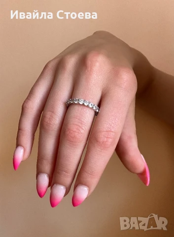 Дамски пръстен от неръждаема стомана с камъни😍, снимка 2 - Пръстени - 50759058