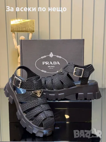 Prada Дамски Сандали Прада - Бежови Или Черни Код SEM-2, снимка 4 - Сандали - 55710024