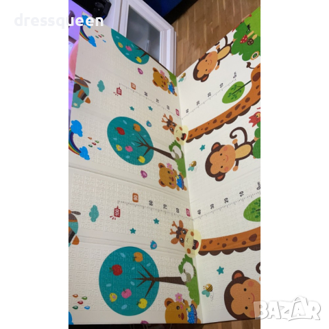 4137 Сгъваемо детско килимче за игра, топлоизолиращо 180x200x1cm - Жираф и Цифри, снимка 12 - Други - 44615700