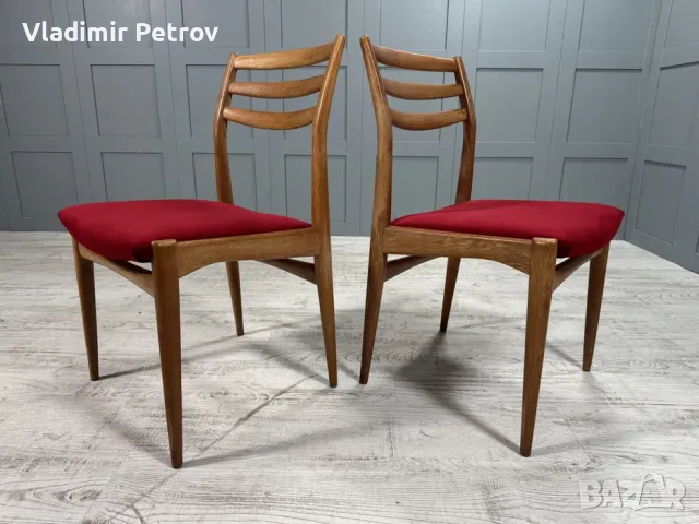 Чифт трапезни столове от 60-те К101, снимка 4 - Столове - 56018690