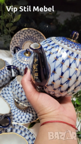 Сервзи за кафе/чай ЛФЗ кобалтова мрежа , снимка 10 - Сервизи - 52677101