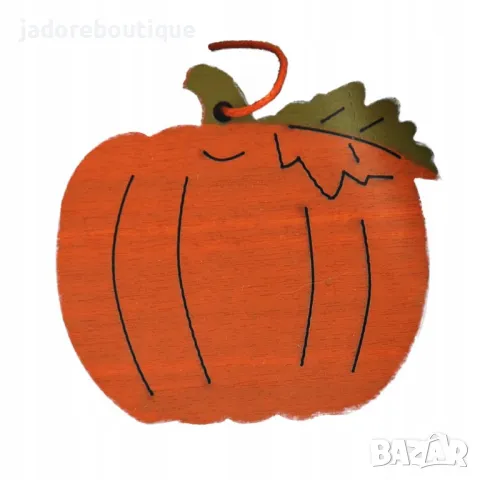Дървен елемент висулка Тиква, снимка 1