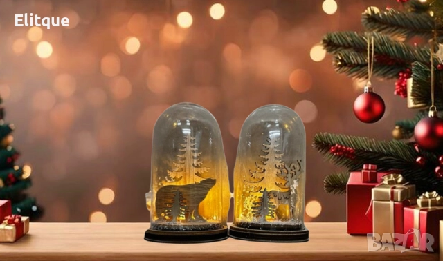 Коледна магия под стъклен купол - LED декорация, снимка 6 - Други стоки за дома - 52820177