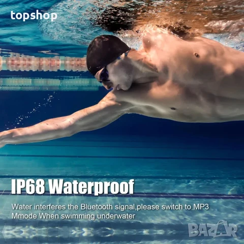 НОВИ IFECCO водоустойчиви слушалки с костна проводимост, IP68,  Bluetooth, 8GB Вградена памет, MP3, снимка 8 - Bluetooth слушалки - 50493325