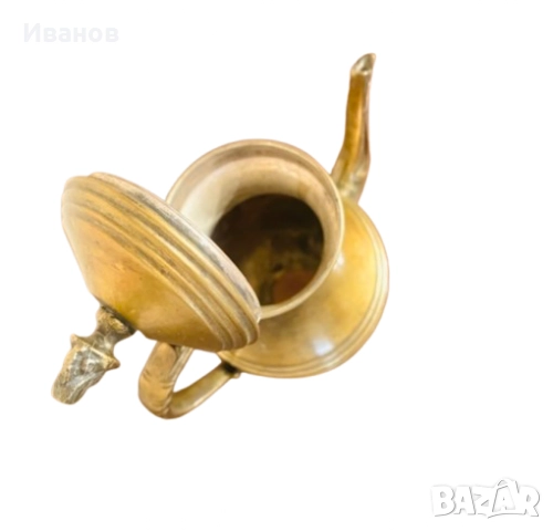 Цена - 25€. Винтидж Месингов Чайник с капак с богато украсени детайли, снимка 9 - Антикварни и старинни предмети - 51607974