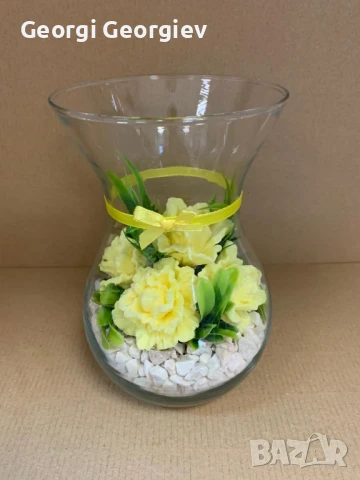 цветя изработени с глицеринов ароматен сапун , снимка 9 - Декорация за дома - 50807930