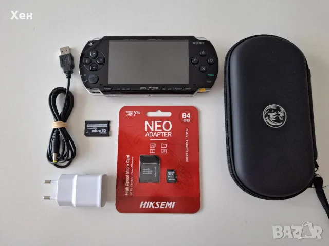 Sony PSP 1000 Playstation Portable - ARK-4 - качени много игри - хакната - IPS екран мод