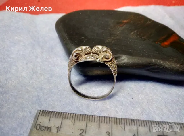 ФИГУРАЛЕН СРЕБЪРЕН ПРЪСТЕН ОВНИ СРЕБРО ВИСОКА ПРОБА РЪЧНА ХУДОЖЕСТВЕНА МАЙСТОРСКА ИЗРАБОТКА 47938, снимка 14 - Антикварни и старинни предмети - 49351728