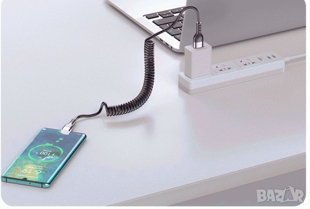 захранващ Кабел USB към type C , 66W 5A, за зареждане смартфони Android Xiaomi Samsung Huawei, снимка 1