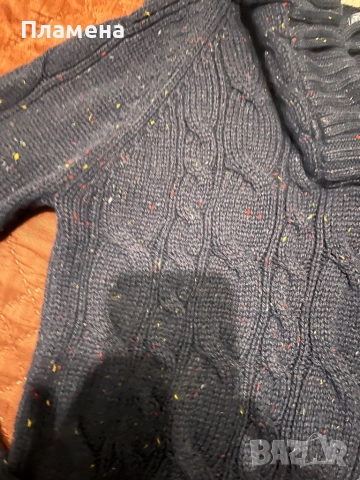 Тъмносин пуловер с качулка С Теранова , снимка 4 - Блузи с дълъг ръкав и пуловери - 52484127