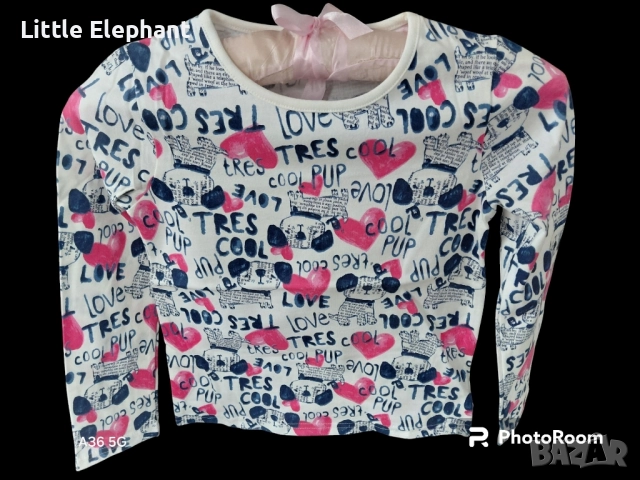 Блузка за 5-6 год мом кученца"Tres cool,puppy love",Англия/нова