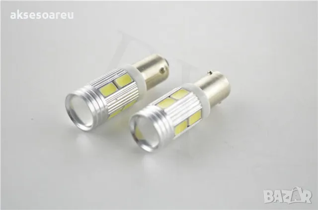 2 броя нови габарити с лупи BAX9S с 10 LED диода крушка H6W дневни светлини фарове за коли ремаркета, снимка 3 - Аксесоари и консумативи - 49961859