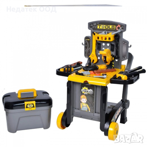 Работен плот - куфарче 3в1 с колелца и аксесоари, 41х15х60 см, многоцветен, снимка 2 - Други - 36444990