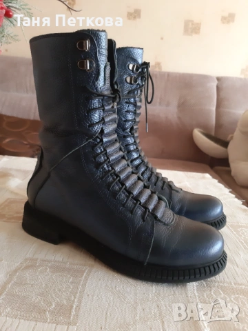 Дамски зимни кубинки от естествена кожа, снимка 7 - Дамски боти - 53039845